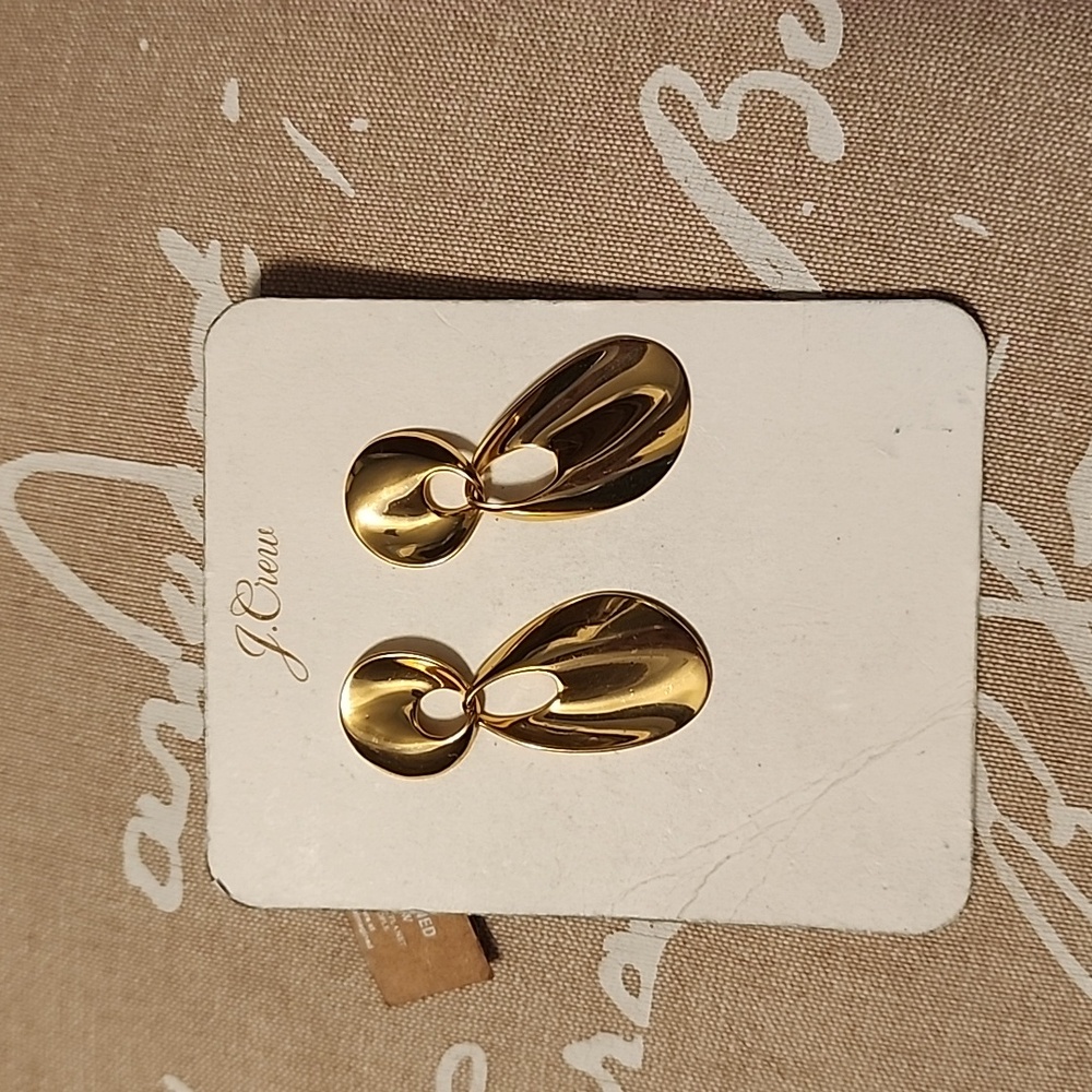 NEW NWT J. Crew Elegant Gold Drop Earrings Elegant